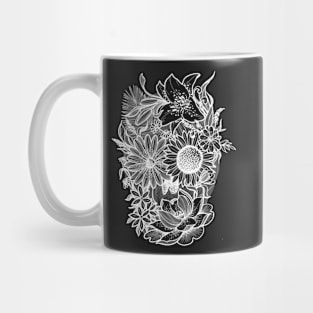 Flower skull inverse Mug